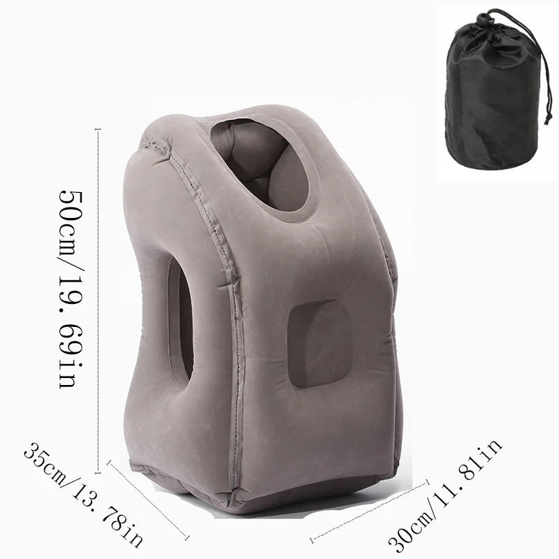Portable Inflatable Travel Sleeping Pillow for Airplane High-speed Train Office Comfortable Sleeping Pillow Support Prone Pillow