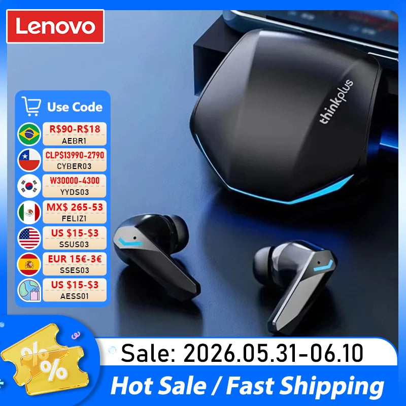 Lenovo GM2 Pro Bluetooth 5.4 Earphones Sports Headset Wireless In-Ear Gaming Low Latency Dual Mode Music Headphones New