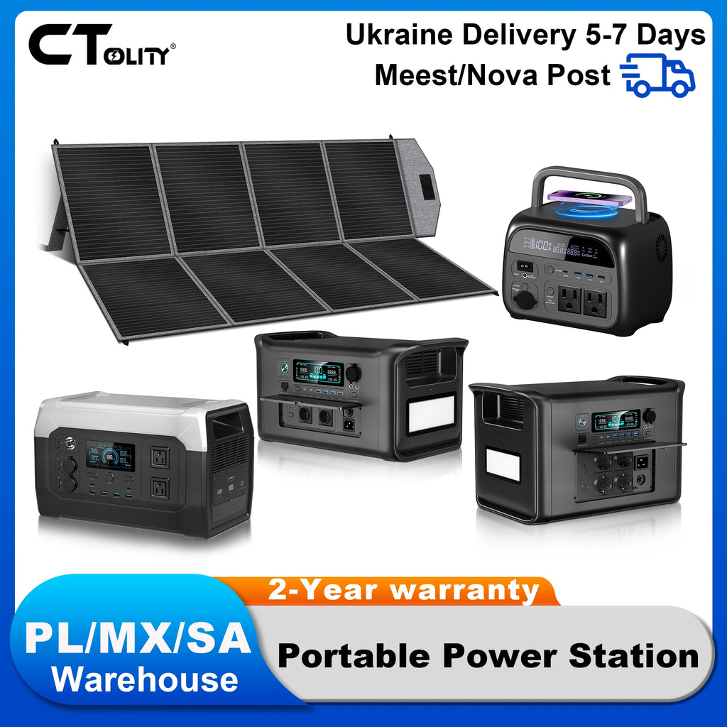 CTOLITY 345Wh/1024Wh/2048Wh Generator Portable Mobile Power Station 400W Solar Panel For Outdoor Camping Energy Storage