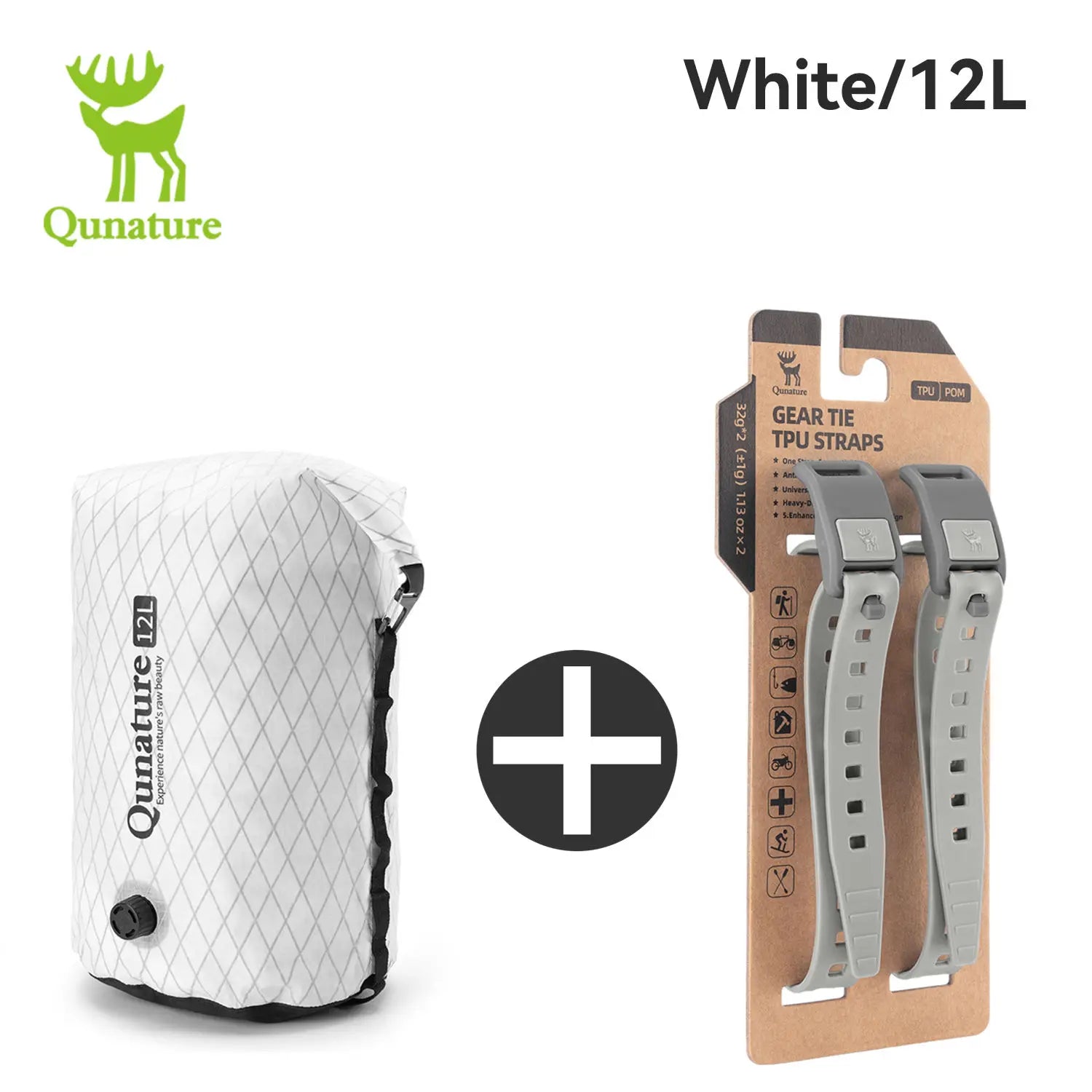 Qunature 2Pcs/set Bikepacking Fully Waterproof Compression Bag Hiking Lightweight Bicycle Gear for Road Mountain Bike Travel 12L