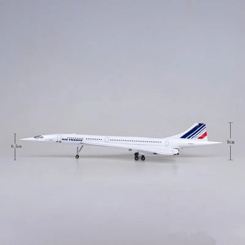 2025 New 1:125 Scale Resin Diecast Air France Concorde Airways With Light Plane Model Airplane Toys Aircraft Collection Display