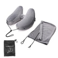 Inflatable Neck Pillow With hood Portable U-Shaped Pillow Car Neck Rest Cushion Travel Neck Pillow H-Shaped Inflatable Pillow