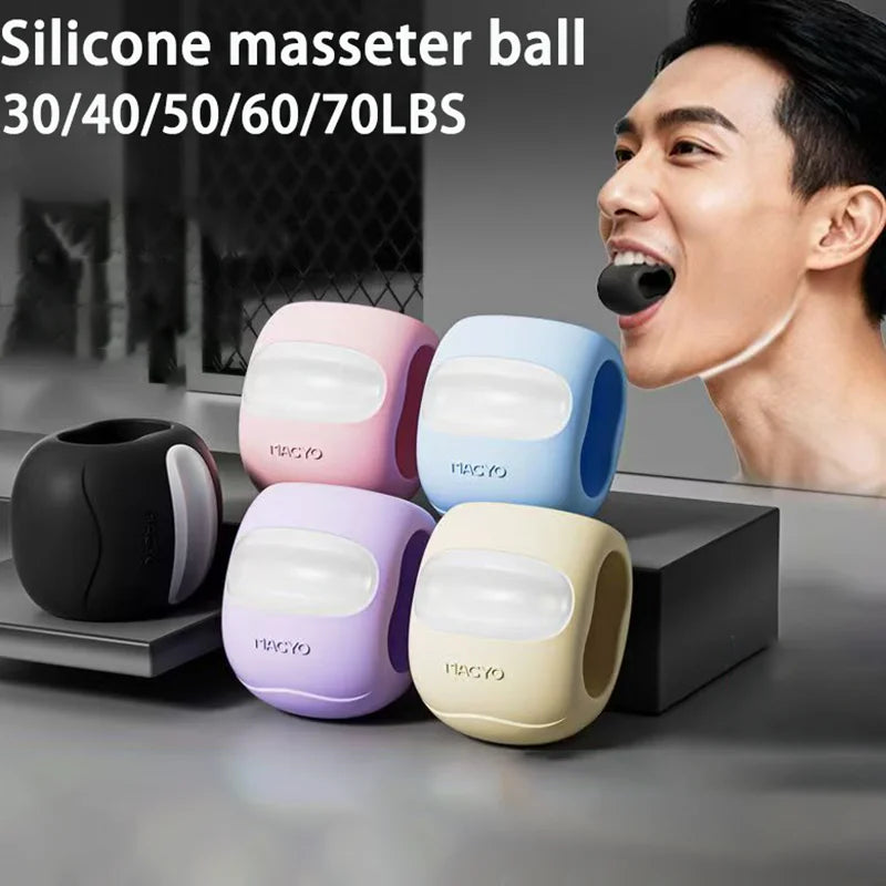 1Pc Silicone Jaw Trainer Masseter Ball Face Neck Exerciser Face Muscle Training Jawliner Facial Chew Equipment Jaw Exercise