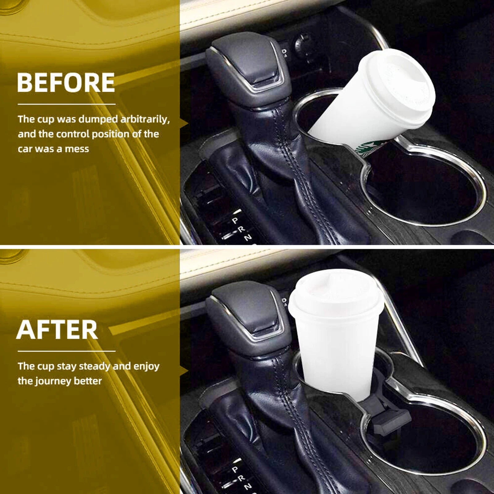 For Toyota Highlander Kluger 2014 2015 2016 2017 2018 2019 Center Console Cup Holder Insert Divider Storage Box Car Accessories