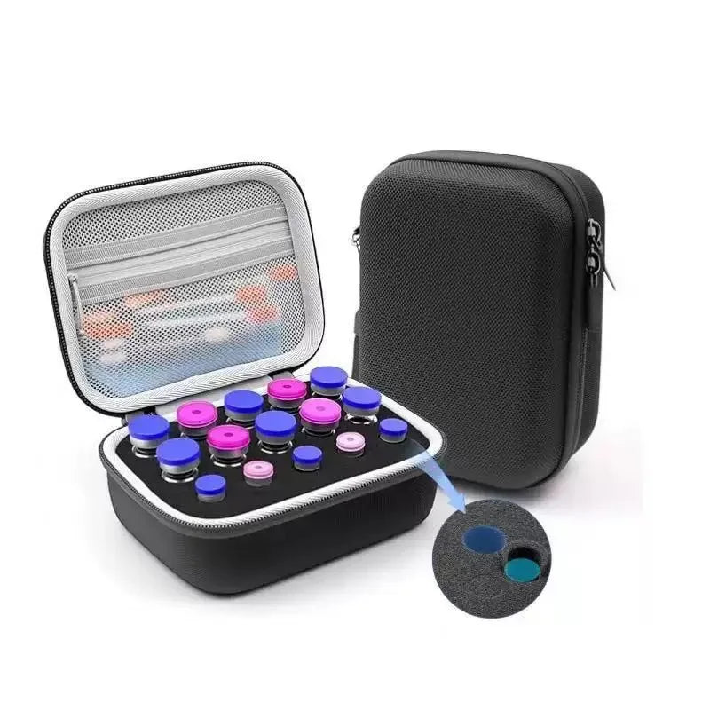 10/15/30 Slots Insulin Vial Storage Case 1-10ml Vial Storage Box Ampoule Holder Storage Bag Peptide Organizer Case