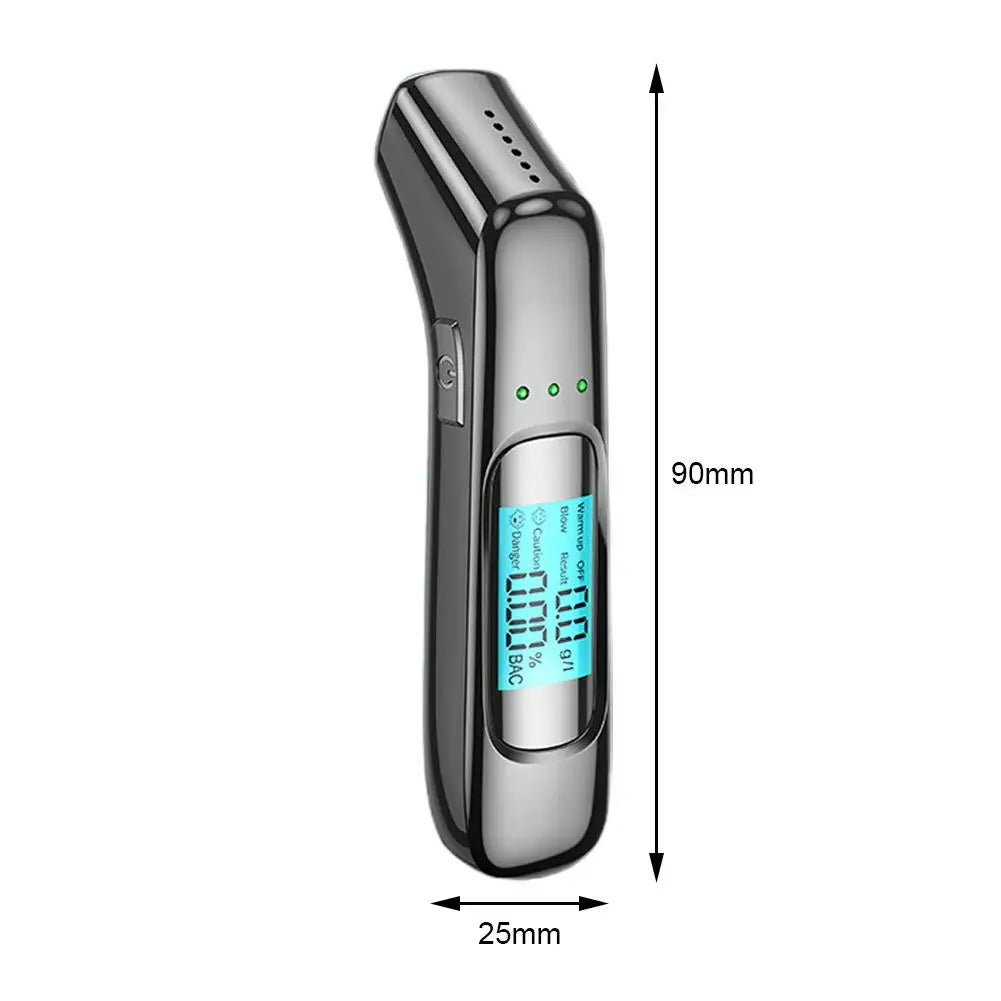 High Precision Non-contact Alcohol Tester Digital LCD Display Portable Breathalyzer Alcometer USB Rechargeable Alcohol Detector