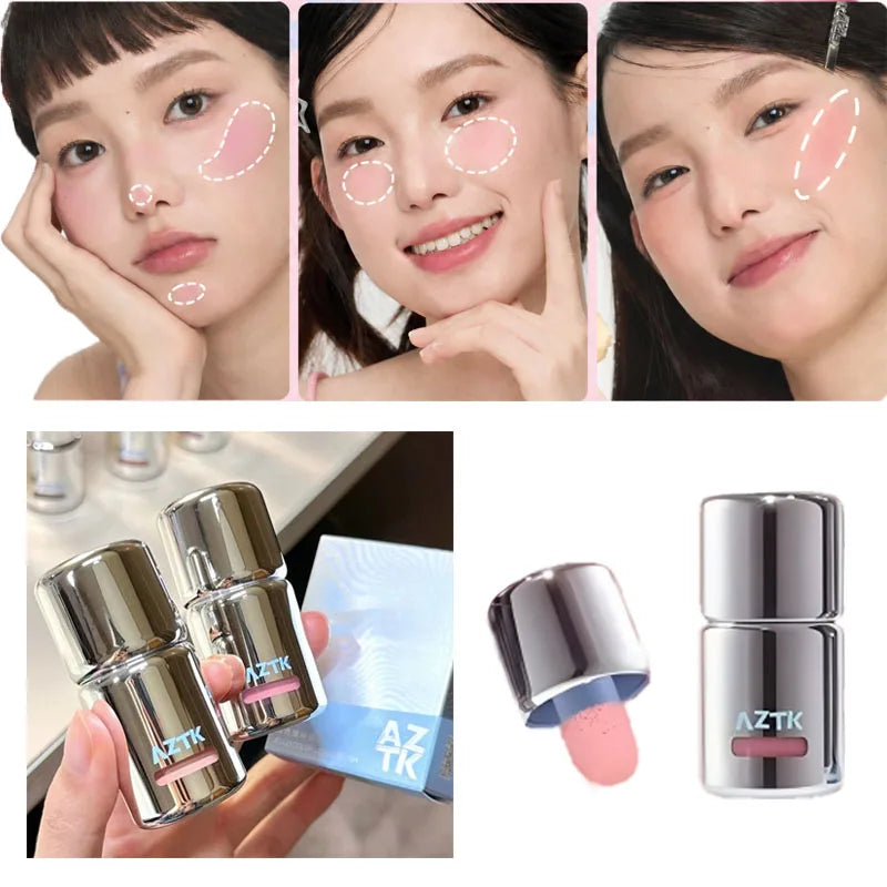 AZTK JC04 Water To Powder Liquid Blush Soft Matte Natural Flush Brightening Cheek Tint Lightweight Blendable Waterproof Makeup