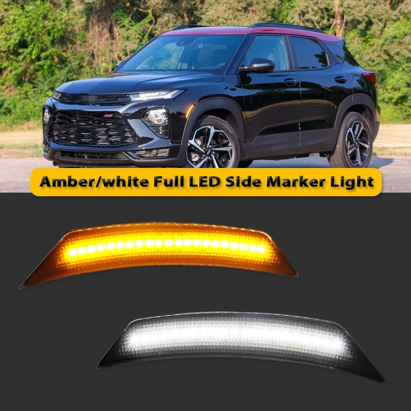 iJDM Amber Yellow 12V Front Side Marker LED Lights For 2021-2022 Chevy Trailblazer Front Bumper Turn Signal Lamp,White