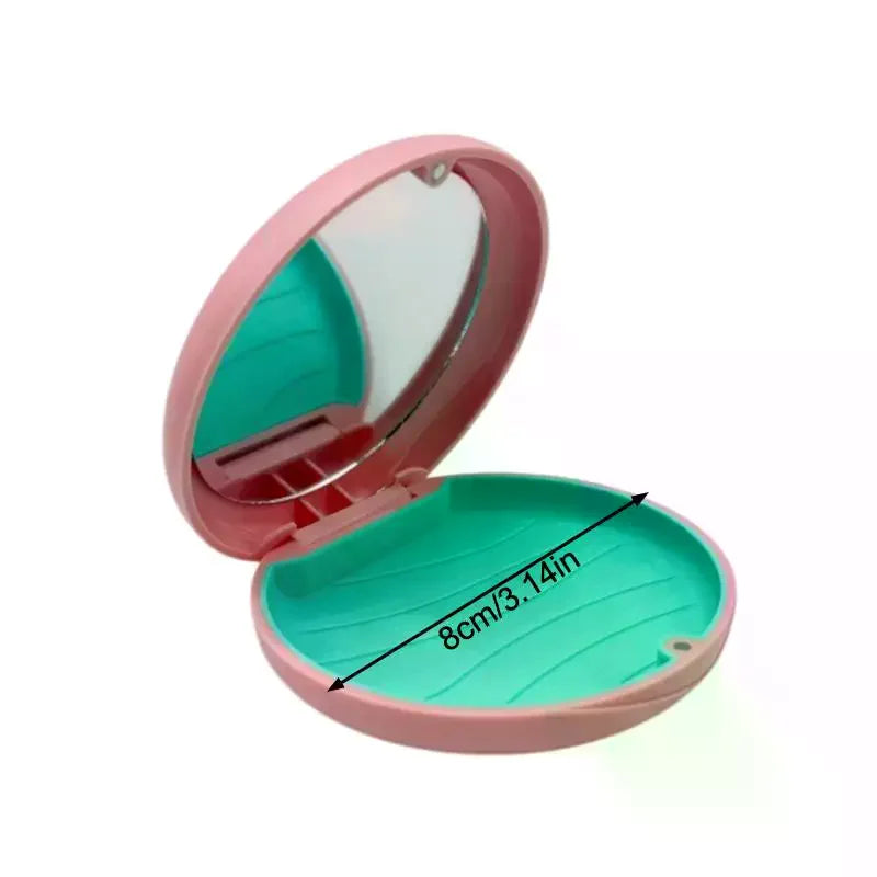 Dental Invisible Bracess Retainer Case Magnetic Portable Mouth Guard Denture Storage Box Tooth Case With Mirror Travel