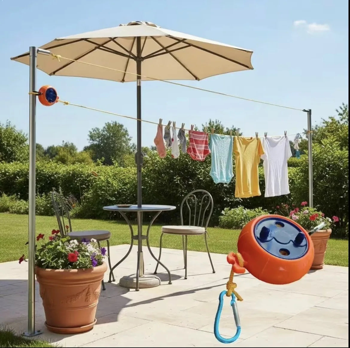 10M Retractable Clothesline Outdoor Portable Windproof Washing Line Travel Camping Home Laundry Drying Rack Hanger XKHWGJ03