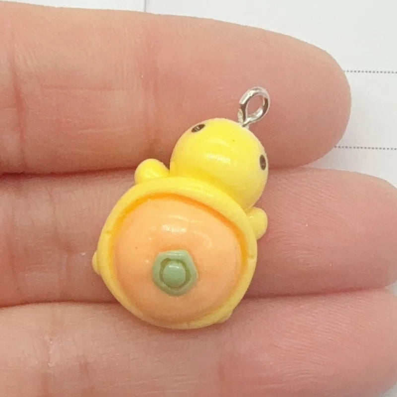 10pcs resin creative fruit turtle animal jewelry pendant DIY earrings keychain accessories