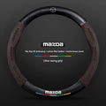 For Mazda 3 5 6 SKYACTIV Axela Atenza CX30 CX5 CX8 CX9 MX5 RX8 RX7 BT50 Carbon fiber Suede Car Steering Wheel Cover Accessories