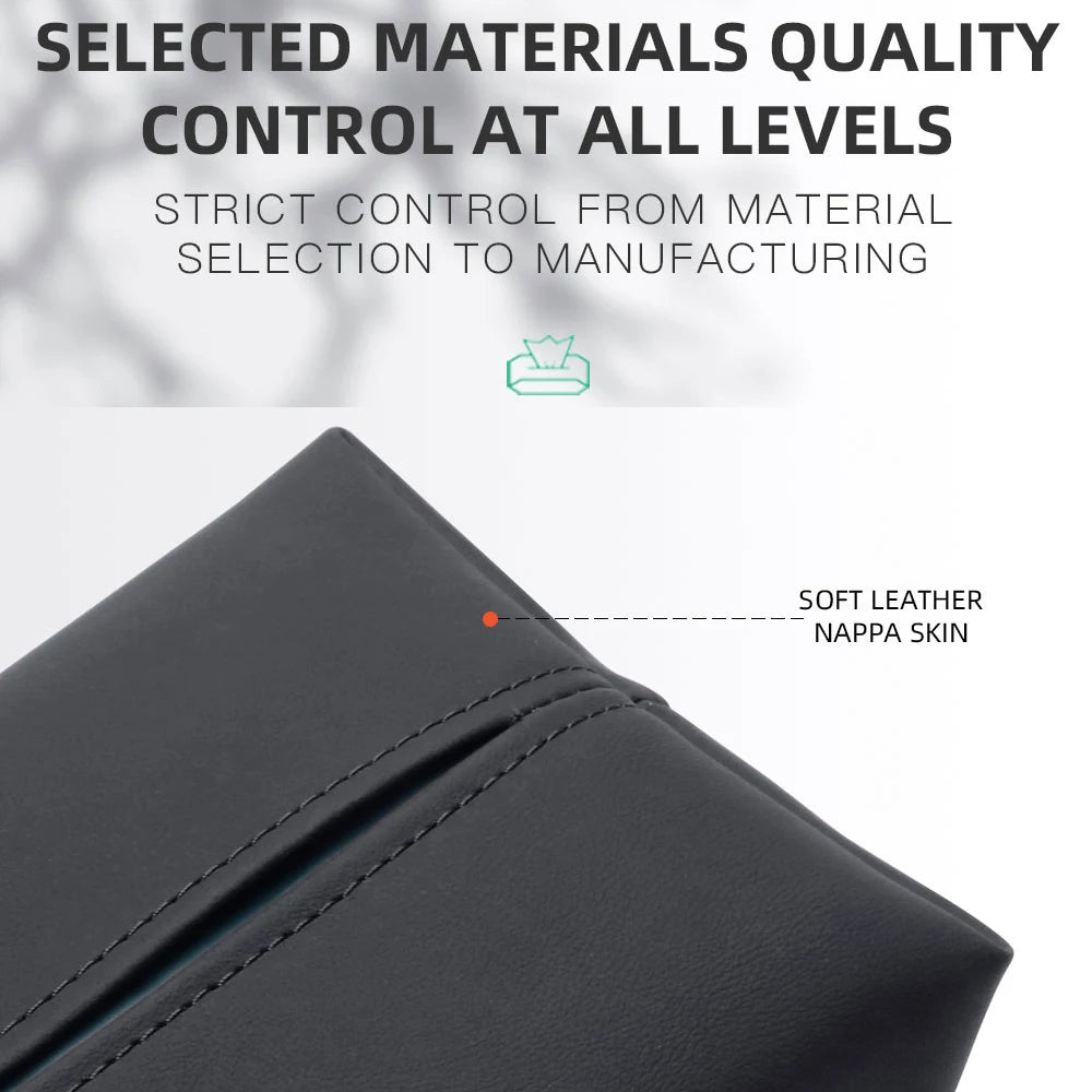 Car Tissue Holder, Car Sun Visor Tissue Box, Universal PU Leather Tissue Box for Sun Visors, Center Armrests and Seat Backs