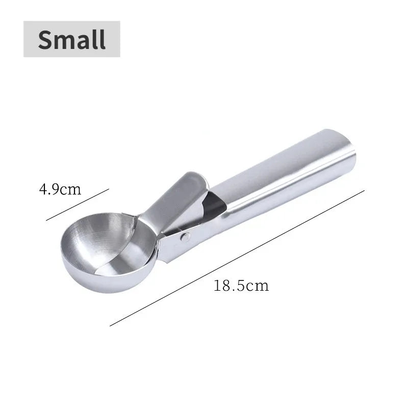 Ice Cream Scoop Set with Release Trigger Ideal for Ice Cream Frozen Yogurt Fruit and Sundaes Includes Small and Large Scoops