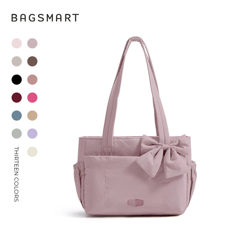 BAGSMART Tote Bag University Padded Shoulder Bag for Women Large Capacity Travel Handbag Daily Commute Women's Bag