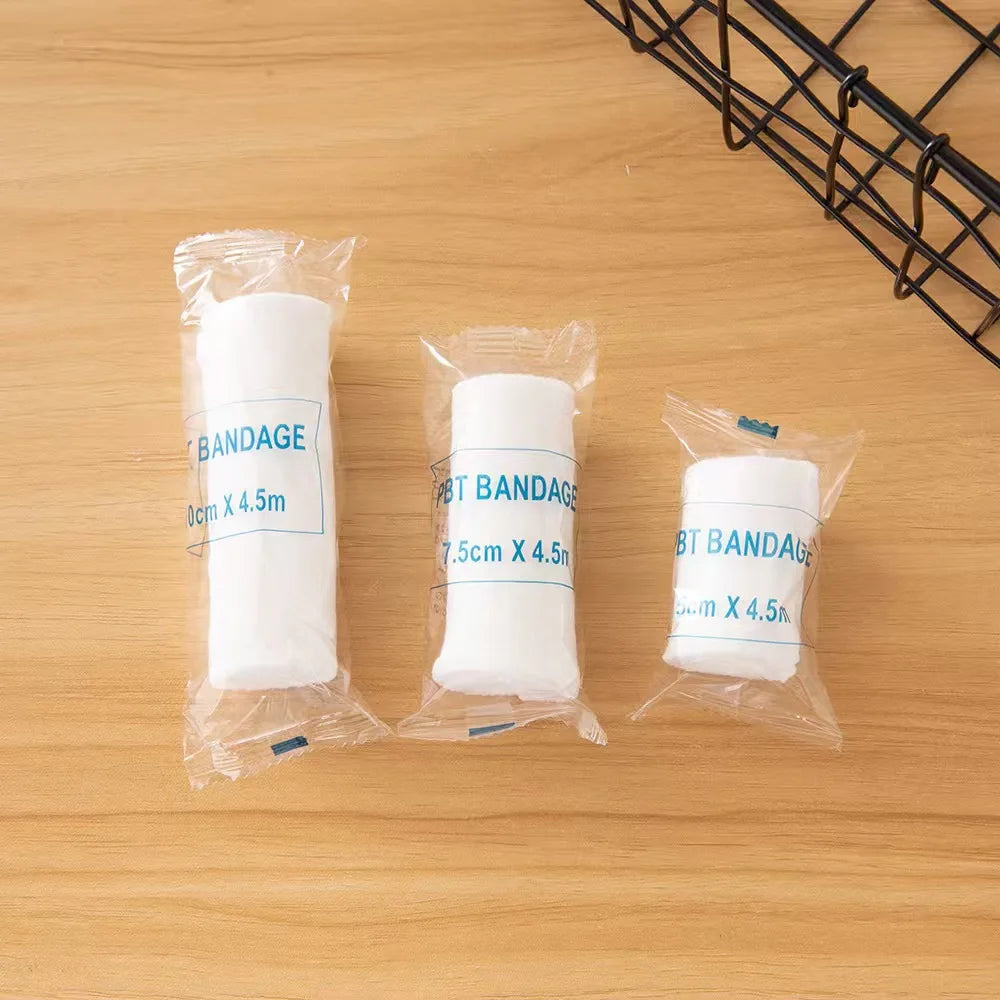 10PCS 4.5M/Roll PBT White Mesh Elastic Bandage Breathable Non-woven Wound Dressing 5/7/10CM Outdoor First Aid Fixed Bandage