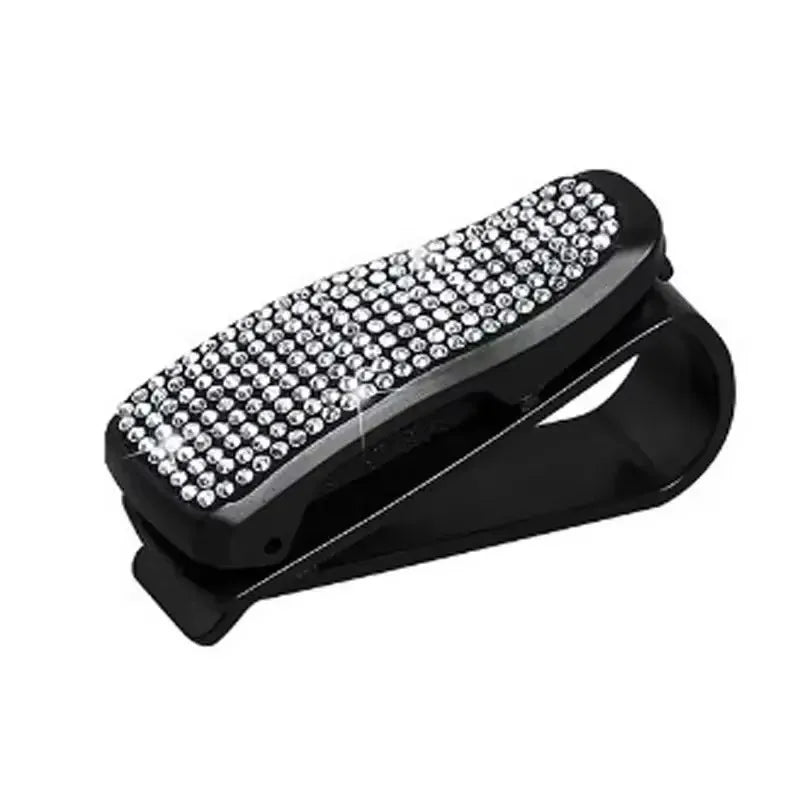 Car Sun Visor Sunglasses Clip Diamond Glasses Holder Eyeglasses Clips Card Ticket Holder Fastener Glasses Case Auto Accessories