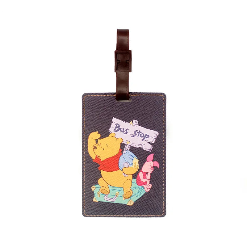 Cute Disney Dumbo Travel Accessories Luggage Tag PU Suitcase ID Addres Holder Baggage Boarding Tag Portable Label