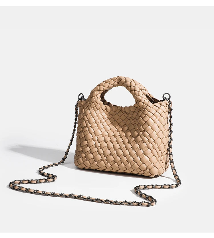 Women Handbag Fashion Woven Pattern Small Pu Leather Tote Bag Retro Top Handle Bag Casual Daily Commute Shopping Portable 2026