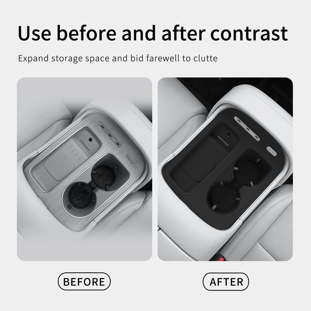Smabee for Hyundai Palisade 2026 Water Cup Holder Storage Box With Non-slip Wireless Charging Mat Protective Pad Car Accessories