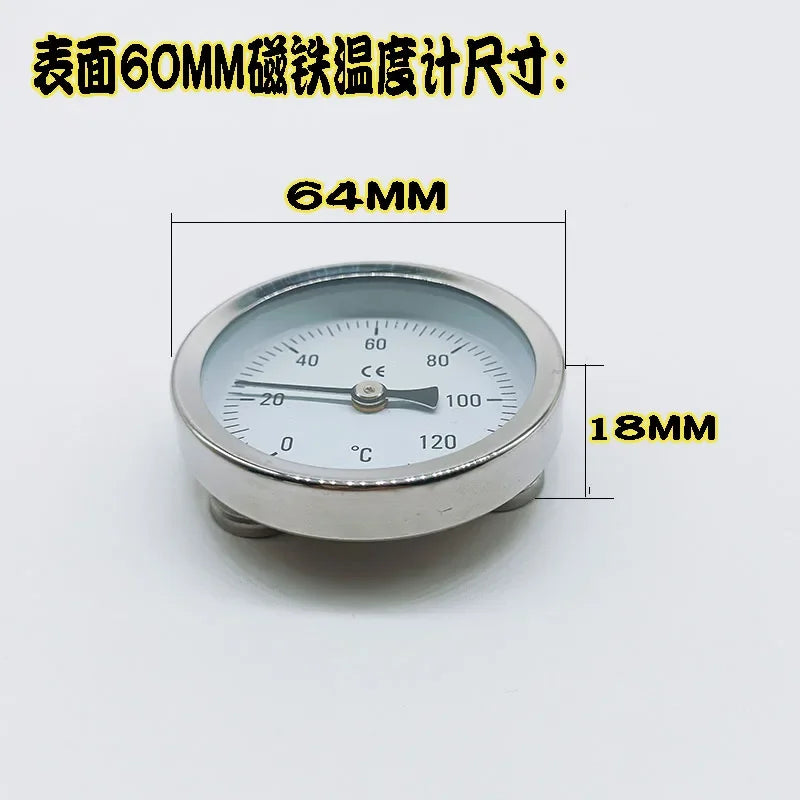 0-100 120 200300 Degrees Mold Surface Magnet Thermometer Mold Temperature Meter Iron Absorption Surface Boiler Thermometer