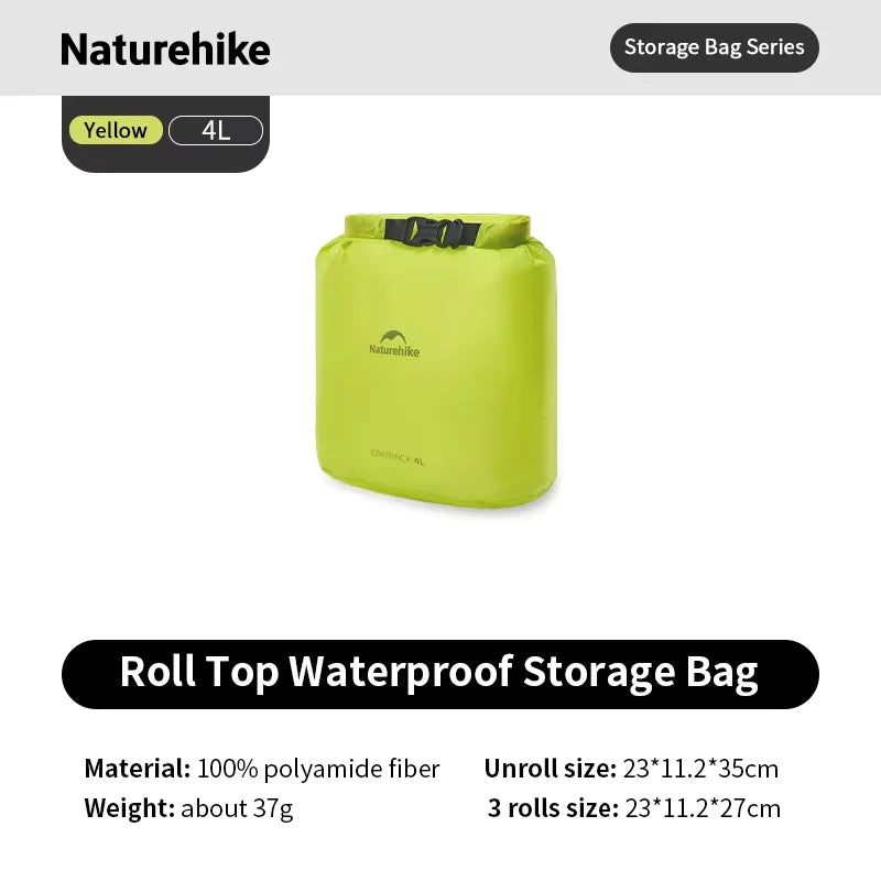 Naturehike Rolled Storage Bag Outdoor Travel Hiking Lightweight Waterproof Vacuum Compression Dispenser Bags Portable Organizer