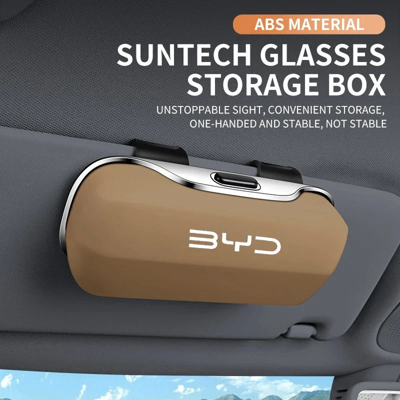 For BYD Atto 3 Tang F3 E6 Yuan Plus Song Max F0 Qin G3 I3 Han Auto Car Visor Sunglasses Glasses Case Glasses Holder Clip Box