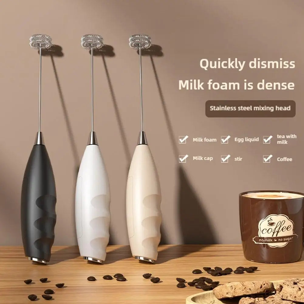 Electric Milk Frother Portable Egg Beater Hand Held Coffee Whisk Foam Mixer Milk Foamer Rechargeable Household Kitchen Tools