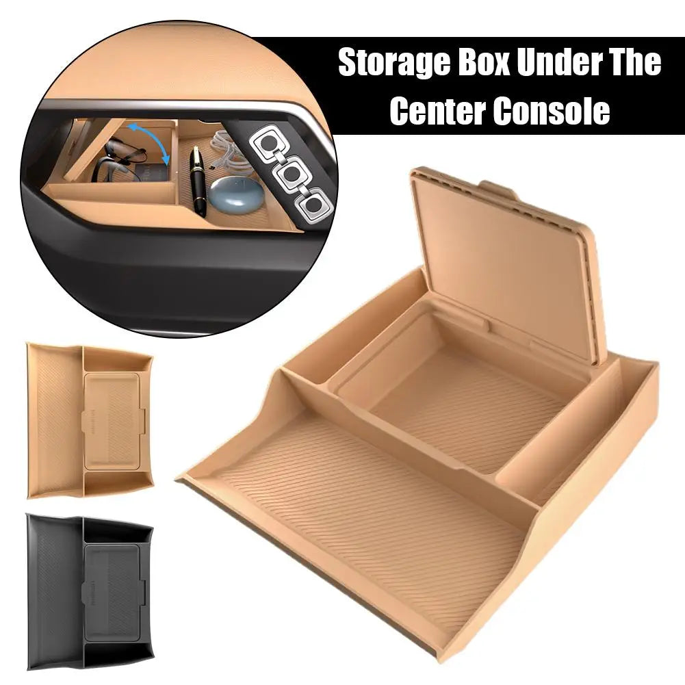 For BYD Formula Leopard 8 Double Layer Storage Box Storage Accessories Console Center Box Tray Center Car Under Storage Int L7F9