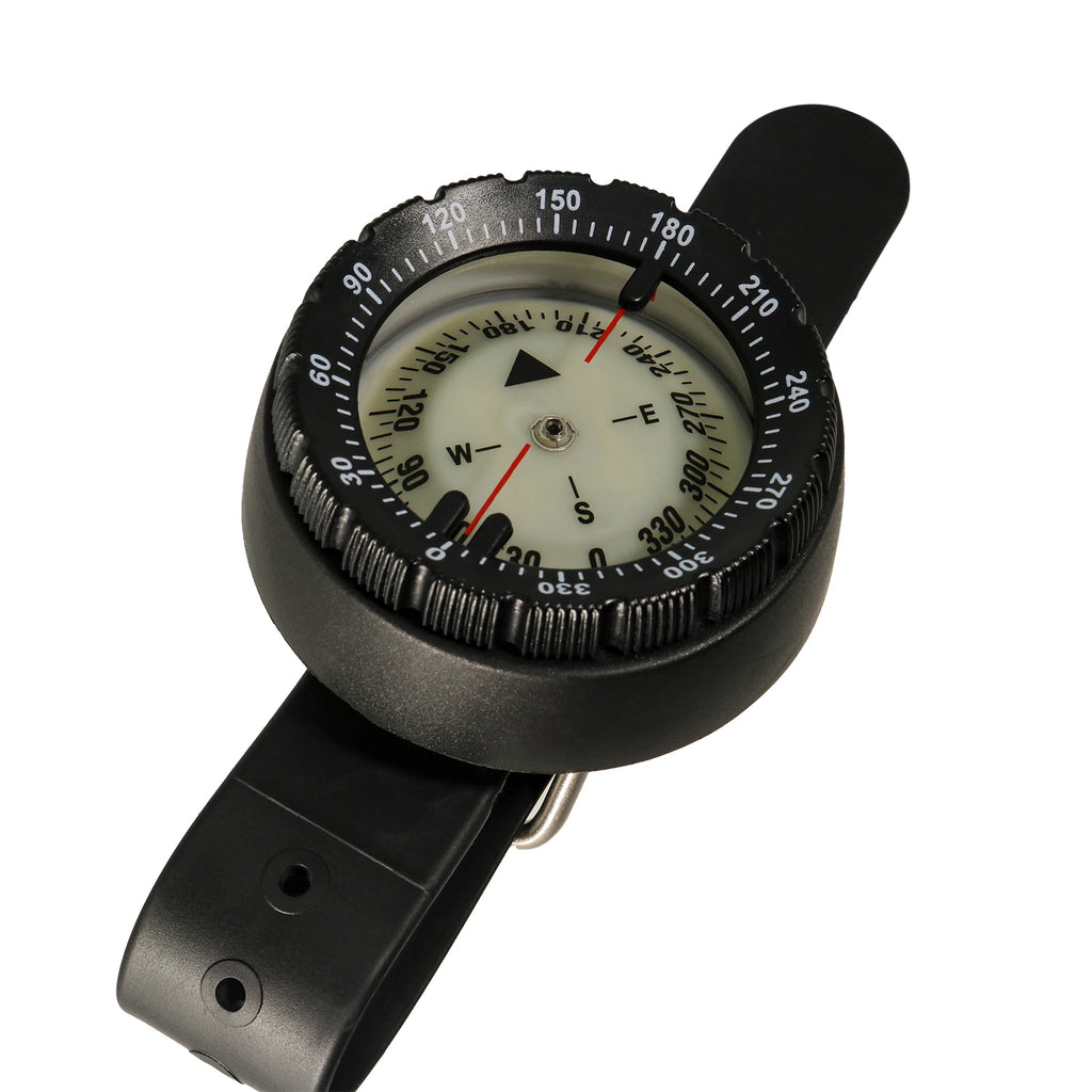 Digital Scuba Diving Compass 50m Waterproof Navigator, Professional Luminous LED Wrist Watch with Balanced Design for Snorkeling