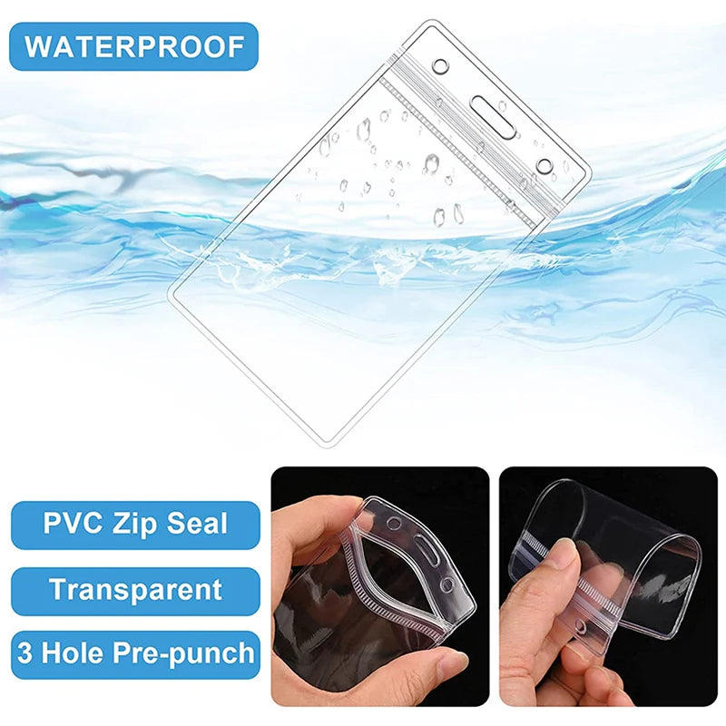 2Pcs Resealable Waterproof Clear Ship Ticket Card Sleeve PVC Luggage Tag Travel Accessories for Bags