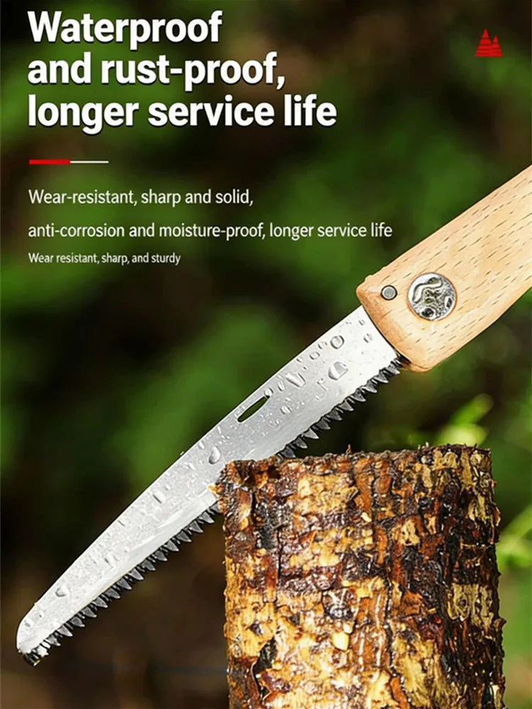 1pcs Walnut Wood Handle Mini Folding Saw, Portable Small Hand Saw for Woodworking, Camping & DIY Craft Projects