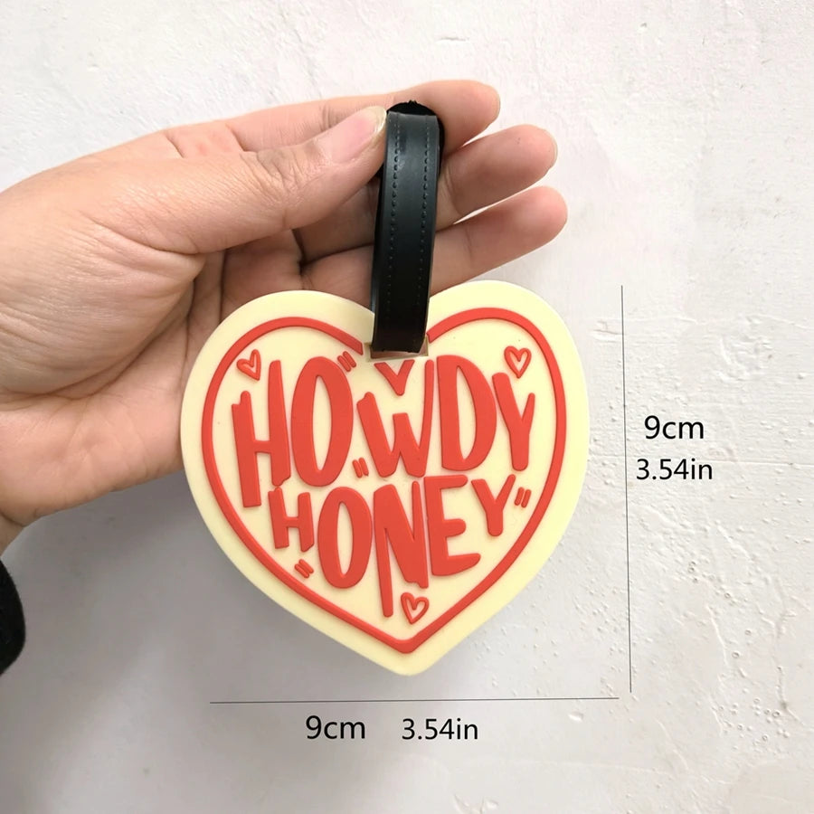 1pc Love shaped Luggage Tag for Business Travel, Airport Luggage Loss Prevention Pendant for Going Out to Work, Name Tag