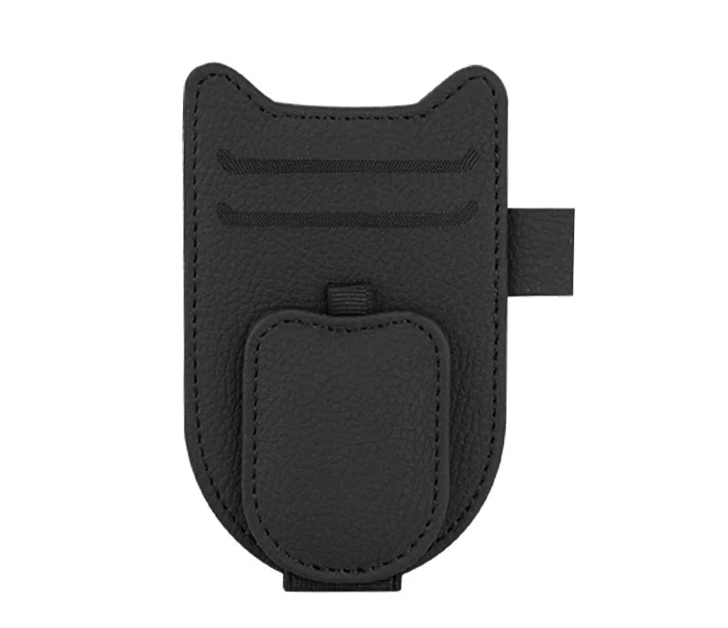 Magnetic Car Sunglasses Holder Sun Visor Glasses Clip PU Eyeglasses Hanger Portable Ticket Card Clip Auto Accessories