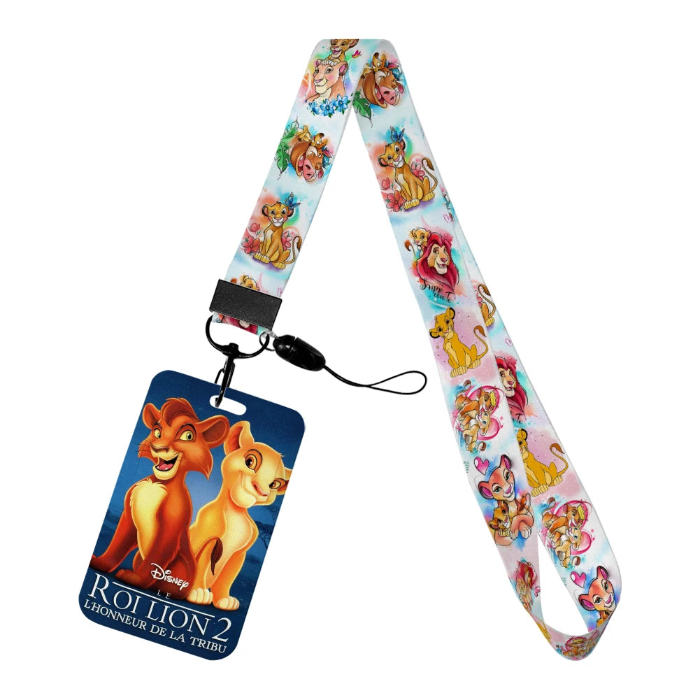 The Lion King Simba Disney Neck Strap Lanyard Movie Boys Card Cover Cartoon Badge Holder ID Card Students Hang Rope Gifts