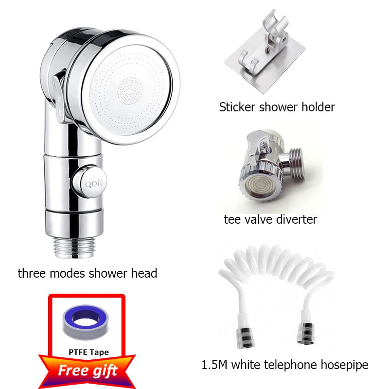 Shower Faucet Set Hose Handheld Shower Head Spray Tap Extender Sprayer Sink Booster Shower Bathroom Hair Washing Artifact Faucet