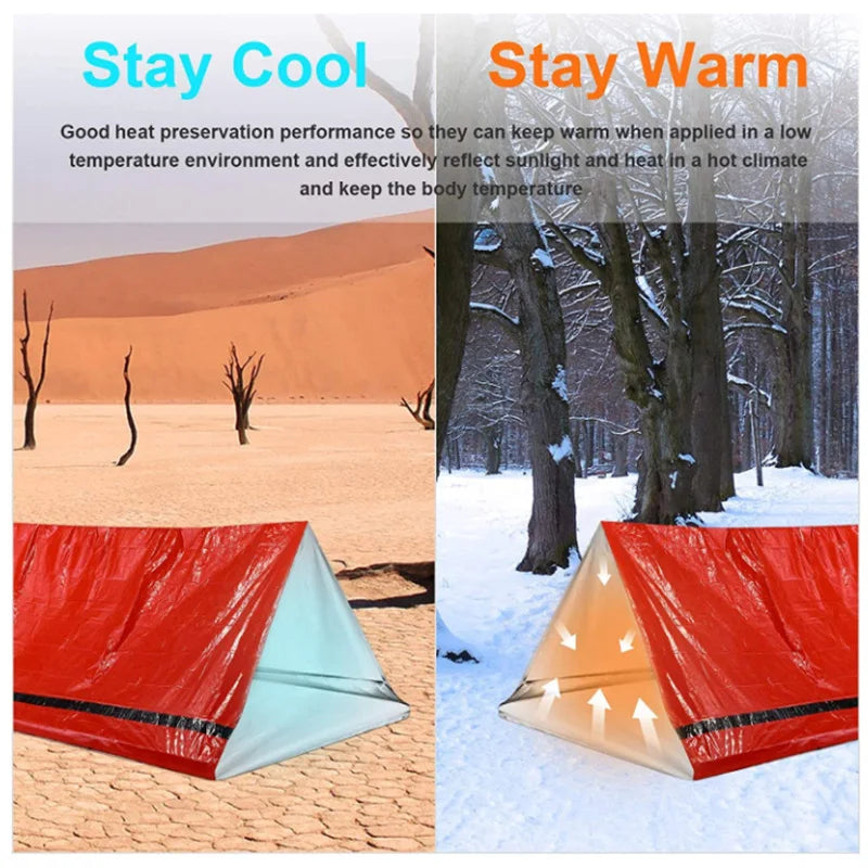 Portable Waterproof Emergency Survival Sleeping Bag Hiking Camping Gear Thermal Bivy Sack First Aid Rescue Kit Mylar Blanket