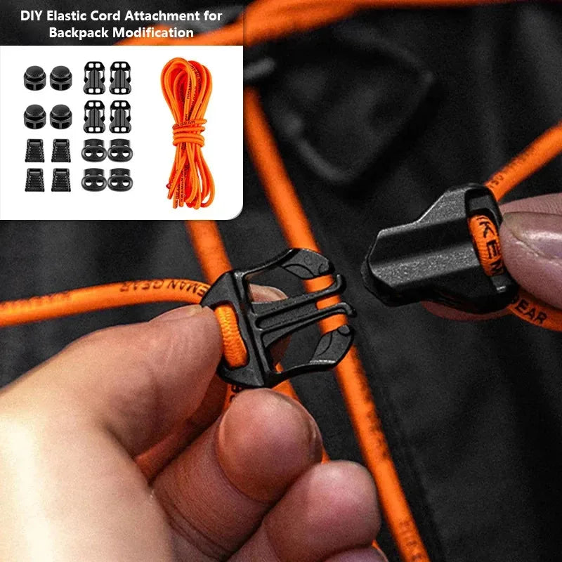 18 parts DIY Adjustable Backpack Buckle Elastic Expansion Strap for Outdoor Hiking Camping External Hanging Fastener
