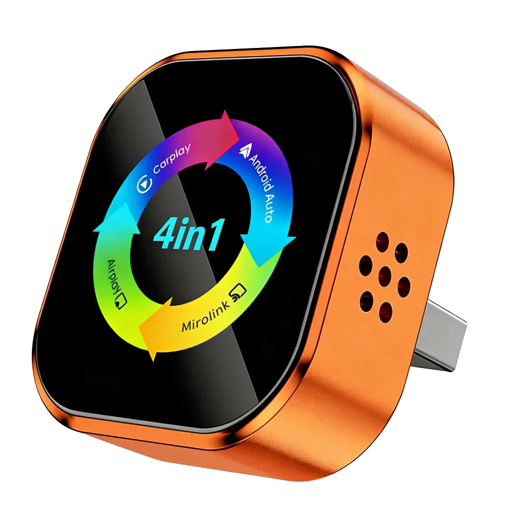 2026 4‑in‑1 Wireless CarPlay Adapter Plug‑and‑Play Bluetooth Converter for Android Auto Airplay & Mirror Link for IPhone Phones