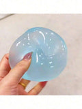 1/2pcs Moldable Slow Rebound Blue Coconut Oil Handmade Squeezing Ball, 6cm Round Malt Stress Relief Squeeze Toy