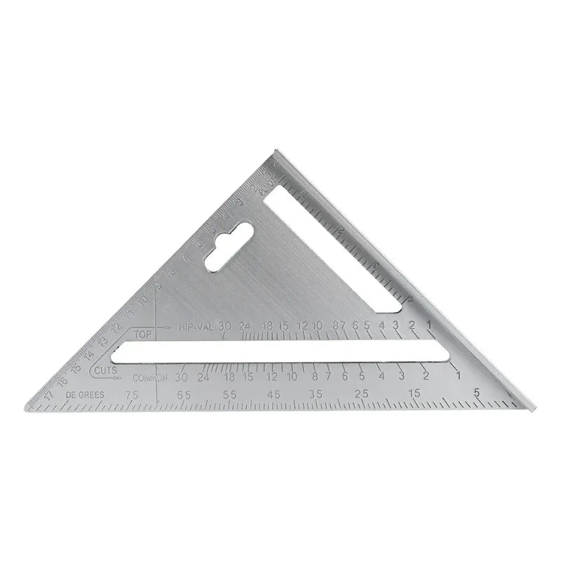 7 Inch Aluminum Alloy Speed Triangle Ruler Durable Carpentry Tool for Framing Roofing and Construction Measurement