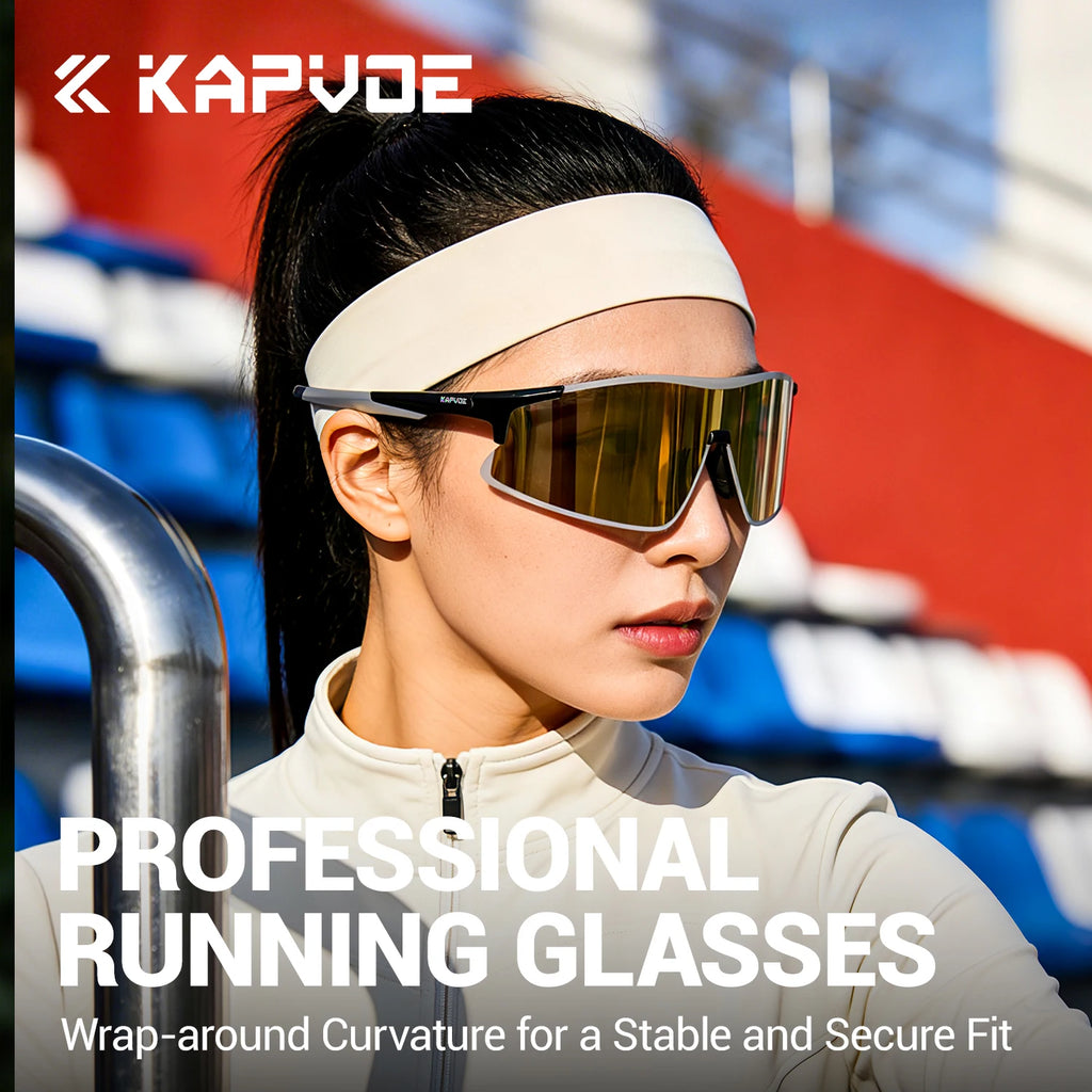 KAPVOE Photochromic Running Sunglasses, Marathon Night Riding Glasses, UV400 MTB Bike Bicycle Eyewear for Outdoor Sports Hiking