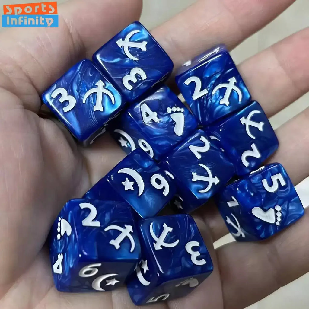 10 Pcs/Set 16mm Polyhedral Dice Set D6 for Dnd TRPG RPG Cthulhu COC Game of Thrones Dices Table Board Game Number Dice Kit