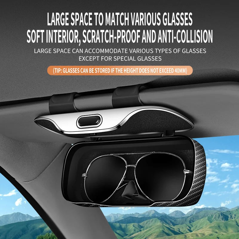 Car Glasses Box Portable Car Sunglasses Holder In The Car Driving Glasses Holder Eyeglass Case Sun Visor Car Lenses Holder