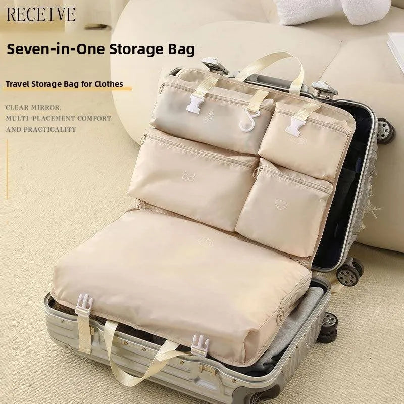 Travel Portable Clothing And Underwear Storage Bag Conveniently Organize Luggage for Easy Carry-On Durable Checkered Material