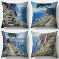 4-piece art-themed pillowcase set, perfect for home and sofa decor (insert not included).