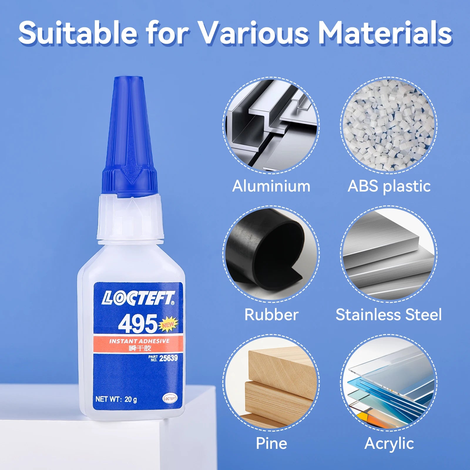 20g 401 Glue Transparent High-strength Instant Glue Fast Drying Sticky Metal Plastic Rubber Leather Earphone Shoes