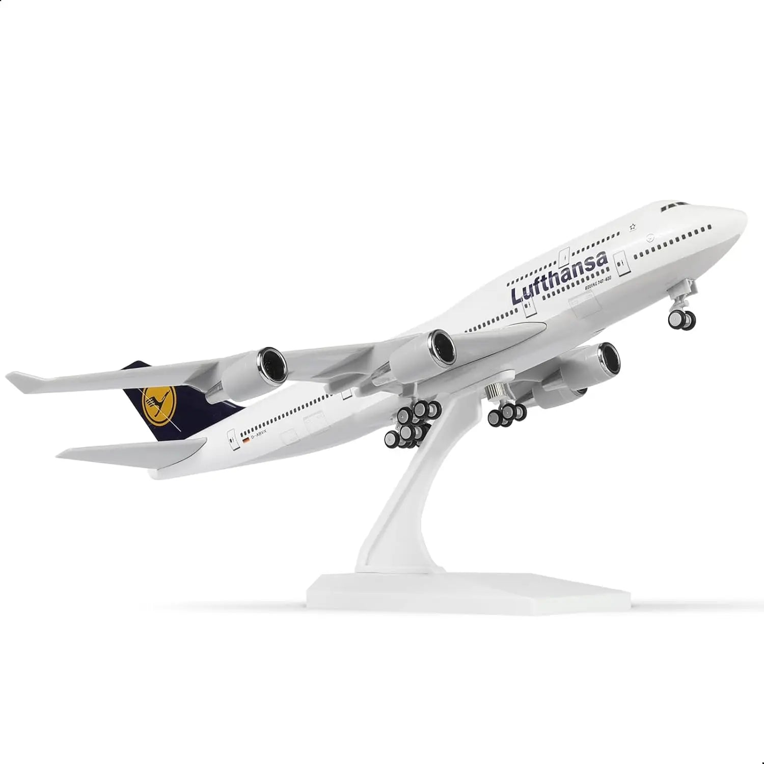 30cm Diecast Resin Airplane Model 1/240 Scale Lufthansa B747 With Display Stand Wheel Collectible Aircraft For Aviation Gift