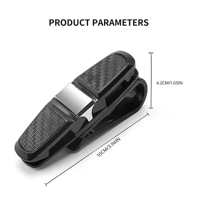 Car Sunglasses Frame Carbon Fiber Bills Glasses Clip Multi Function In Car Creative Eye Box Card Double Headed Clip On Board