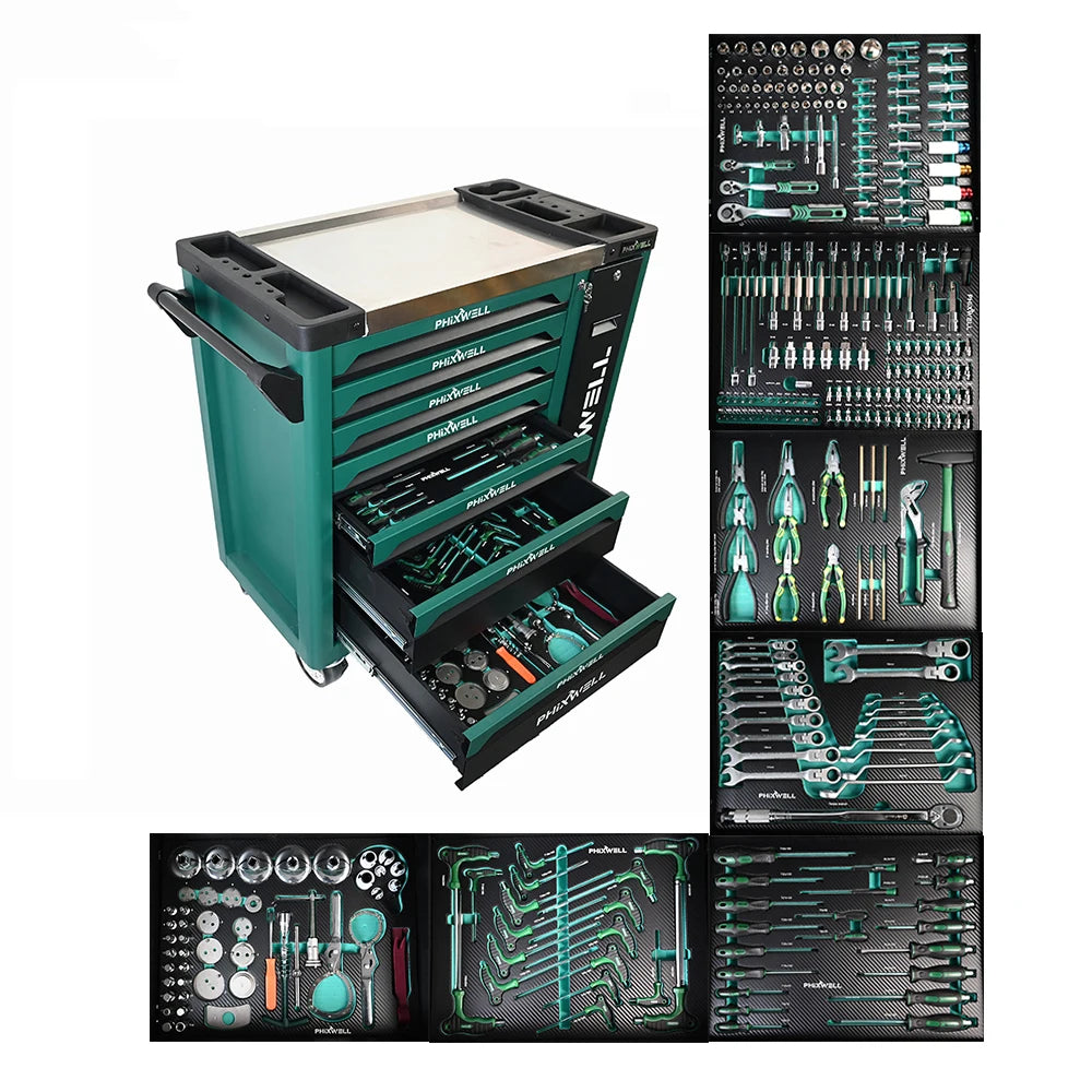 Hot-selling heavy-duty metal iron 7-drawer wheeled tool cart tool cabinet with tools